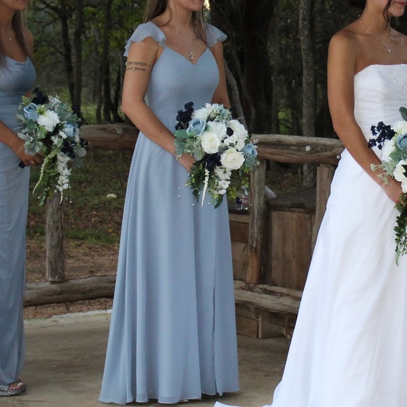 Dusty blue bridesmaid dress - Picture 5 of 6